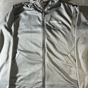 Karbon Full Zip Up Hoodie Gray Pullover Men’s Size XXL